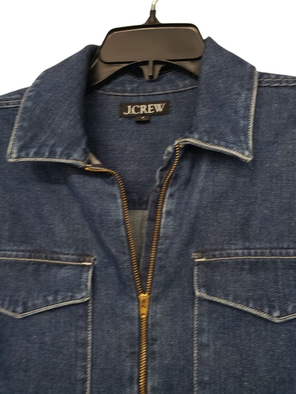 J. Crew $178 Denim Utility Dress Western Shirt Dress Tie Waist Womens 4 Office - Picture 4 of 12